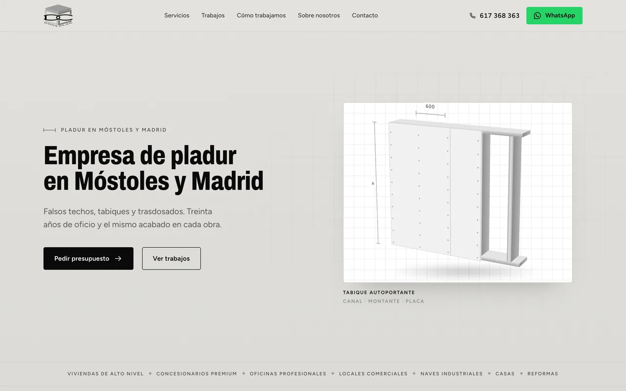La portada de docaplac.es vista en un ordenador